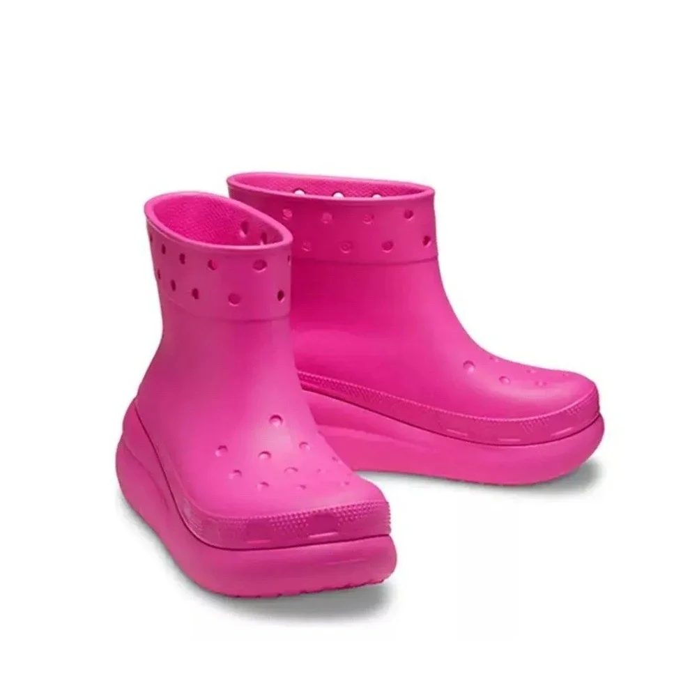 CROCS 207946-6UB Unisex Crush Rain Boots in Juice - Pink SZ Women 6/Men 4